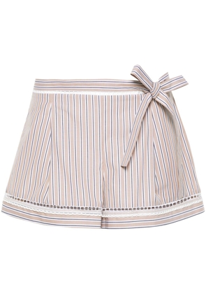 Alberta Ferretti tied striped shorts - Neutrals