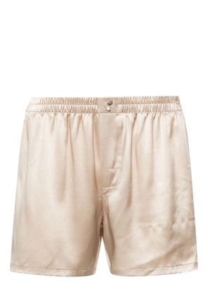 Dolce & Gabbana satin-silk lounge shorts - Neutrals