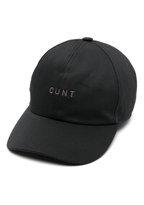 Rick Owens slogan-embroidered cotton baseball cap - Black