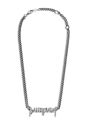Balenciaga Typo metal chain necklace - Silver