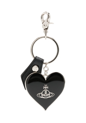 Vivienne Westwood mirror heart Orb keychain - Black