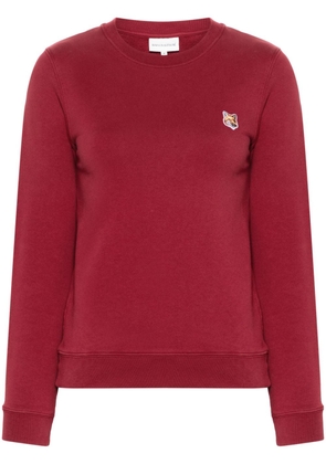 Maison Kitsuné fox-motif cotton sweatshirt - Red