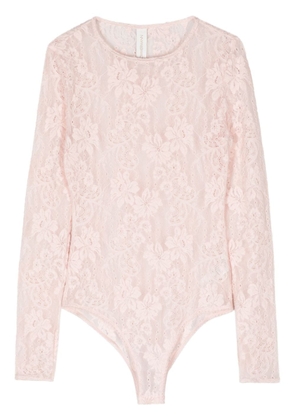 ZIMMERMANN floral-lace long-sleeve body - Pink