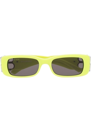 Balenciaga Eyewear logo-plaque rectangle-frame sunglasses - Yellow