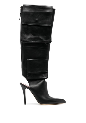 Natasha Zinko 115mm cargo leather boots - Black