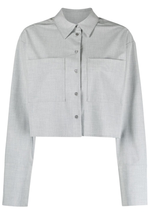 HERSKIND Samuel spread-collar cropped shirt - Grey