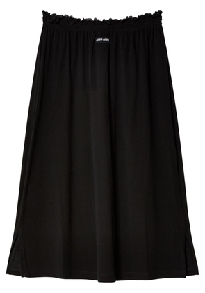 Miu Miu logo-patch cotton midi skirt - Black