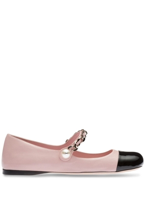 Miu Miu leather ballerina shoes - Pink