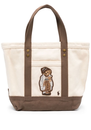 Polo Ralph Lauren Polo Bear-appliqué cotton tote bag - Neutrals