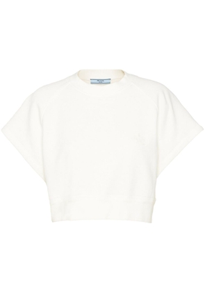 Prada cropped cotton sweatshirt - White