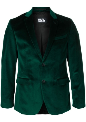 Karl Lagerfeld Clever velvet cotton blazer - Green