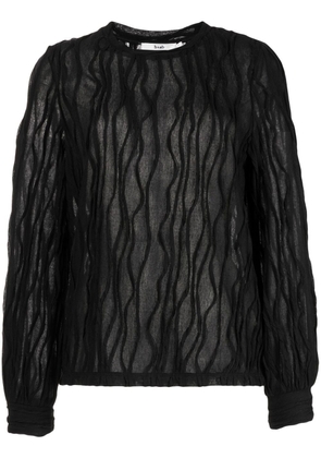 b+ab round-neck long-sleeve blouse - Black