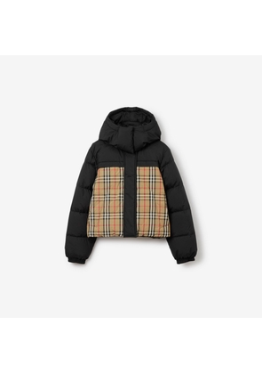 Burberry Cropped Reversible Check Puffer Jacket