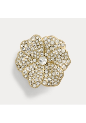 Gold-Tone Pave Flower Pin