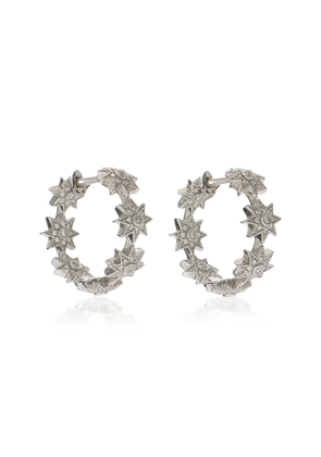 Colette Jewelry - Baby Star 18K White Gold Diamond Hoop Earrings - White - OS - Moda Operandi - Gifts For Her