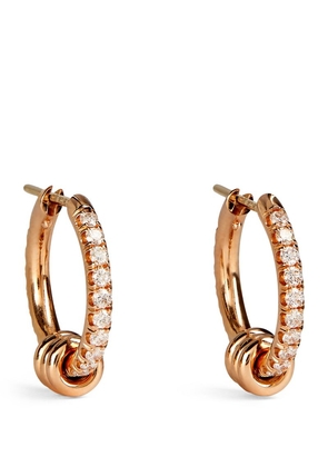 Spinelli Kilcollin Rose Gold And Pavé White Diamond Hoop Earrings