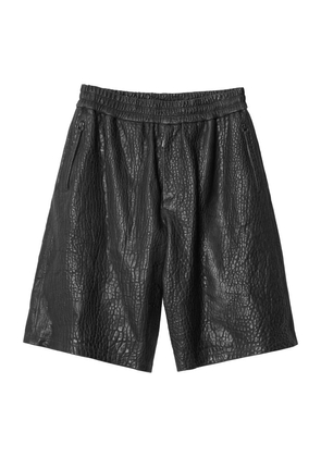 Burberry Lambskin Croc-Embossed Shorts