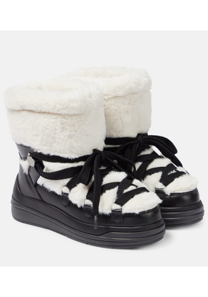 Moncler Insolux faux fur and suede snow boots