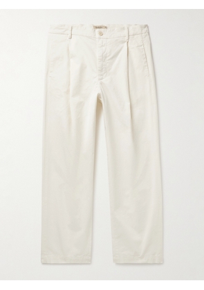 Barena - Tartan Straight-Leg Pleated Cotton-Blend Gabardine Trousers - Men - Neutrals - IT 46