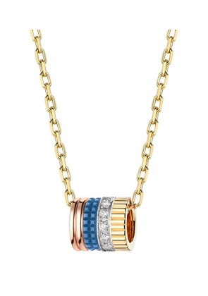 Boucheron Mixed Gold And Diamond Quatre Blue Edition Pendant Necklace