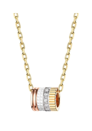 Boucheron Mixed Gold And Diamond Quatre White Edition Pendant Necklace