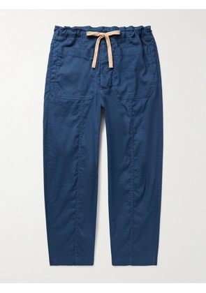Barena - Cester Wide-Leg Garment-Dyed Linen-Blend Drawstring Trousers - Men - Blue - IT 46