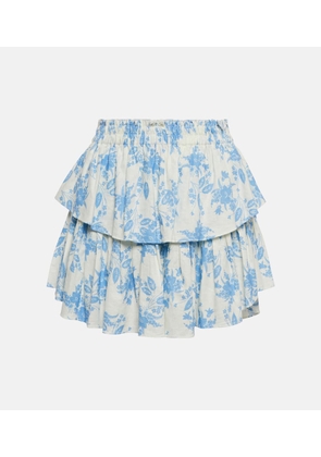 LoveShackFancy Ruffle linen-blend mini skirt