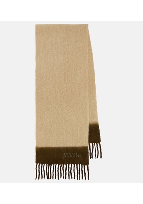 Isabel Marant Firny logo alpaca-blend scarf