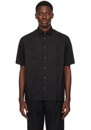 Emporio Armani Black Spread Collar Shirt