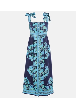 Juliet Dunn Floral-print cotton midi dress