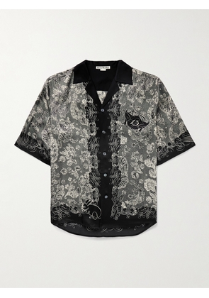 Acne Studios - Sowen Camp-Collar Printed Satin Shirt - Men - Black - IT 44
