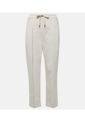 Brunello Cucinelli Cotton and linen gabardine straight pants