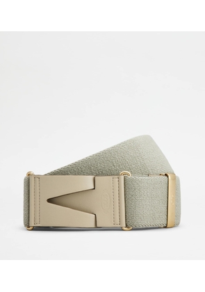 Tod's - Belt in Canvas and Leather, BEIGE, 100 - Belts