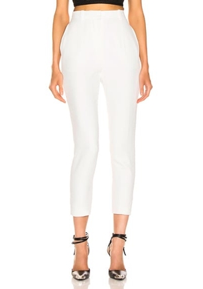 Alexander McQueen High Waisted Cigarette Pant in Ivory - White. Size 38 (also in 40, 42, 44, 46).