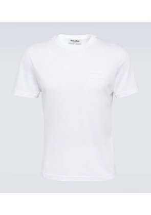 Miu Miu Logo cotton jersey T-shirt