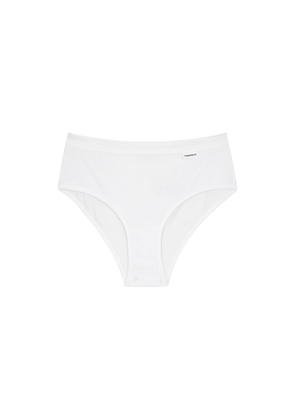 Chantelle Comfort Ribbed Stretch-cotton Briefs - White - M