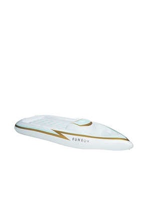 FUNBOY Yacht Inflatable Pool Float in White.