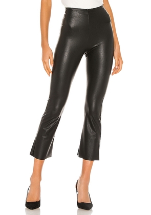 Commando Faux Leather Cropped Flare Pant in Black. Size M, S.