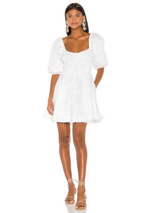 For Love & Lemons Jackson Mini Dress in White. Size M, S, XL, XS.