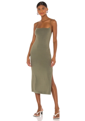 Enza Costa X REVOLVE Strappy Side Slit Dress in Green. Size M, XL, XS.