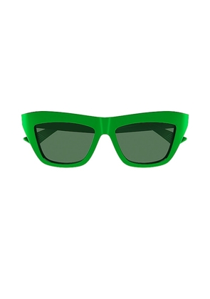Bottega Veneta Classic Ribbon Cat Eye Sunglasses in Green.