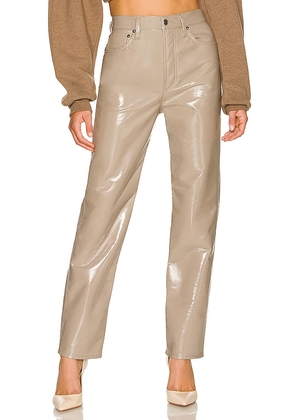 AGOLDE Recycled Leather 90's Pinch Waist in Beige. Size 26, 27, 28, 32.