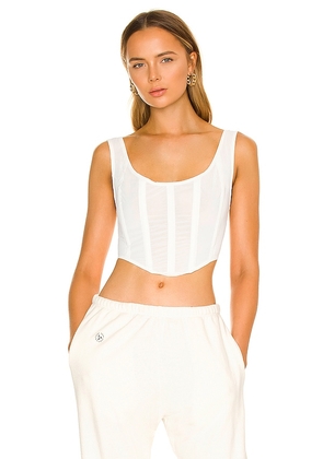 BY.DYLN Miller Corset Top in White. Size M.