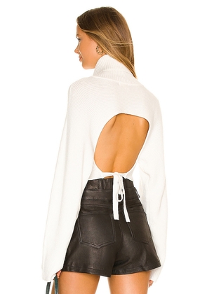 Camila Coelho Yvette Sweater in White. Size M, S, XL, XS.
