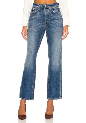 GRLFRND Cassidy High Rise Straight in Blue. Size 29, 30, 31.