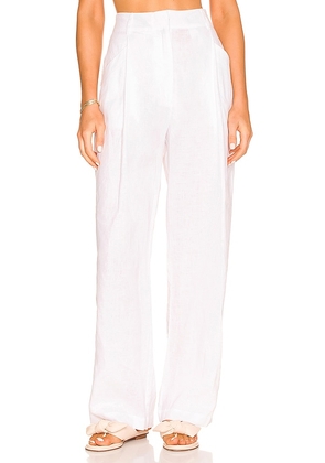 AEXAE Linen Trousers in White. Size L, M, XL, XS.