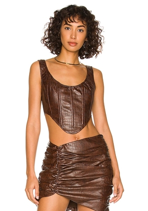 BY.DYLN Lias Corset in Brown. Size S, XS.