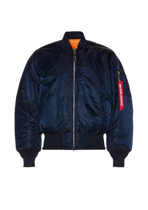 ALPHA INDUSTRIES MA-1 Bomber Jacket in Blue. Size M, S, XL/1X, XS.