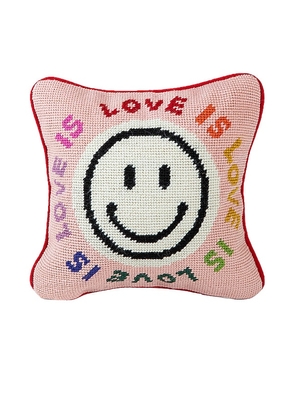 Furbish Studio Love is Love Needlepoint Pillow in Pink.
