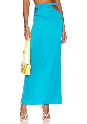 Camila Coelho Lilly Maxi Skirt in Teal. Size M, S, XL, XS.